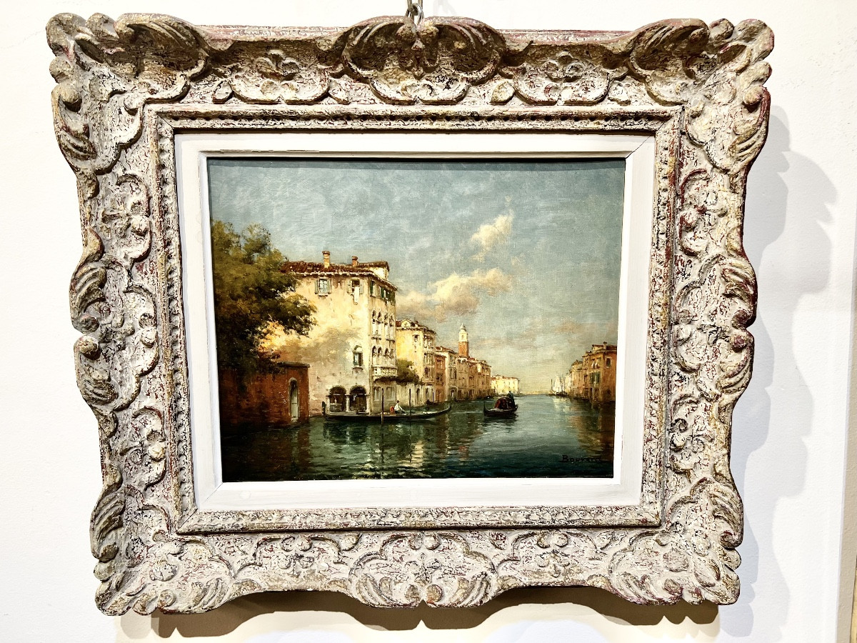 Antoine Bouvard, (1870-1955) Canal à Venise, huile sur toile-photo-2