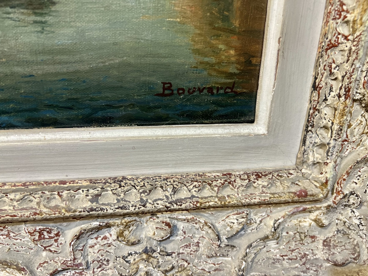 Antoine Bouvard, (1870-1955) Canal à Venise, huile sur toile-photo-3