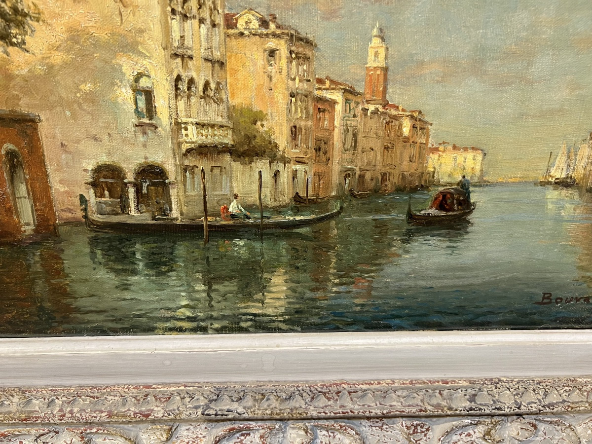 Antoine Bouvard, (1870-1955) Canal à Venise, huile sur toile-photo-4