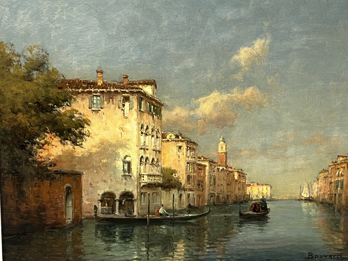 Antoine Bouvard, (1870-1955) Canal à Venise, huile sur toile