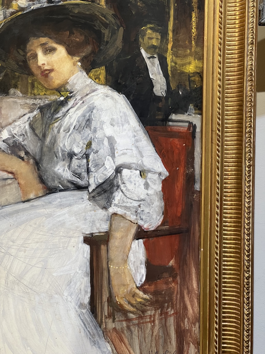 Elegant Woman In A Parisian Brasserie-photo-2