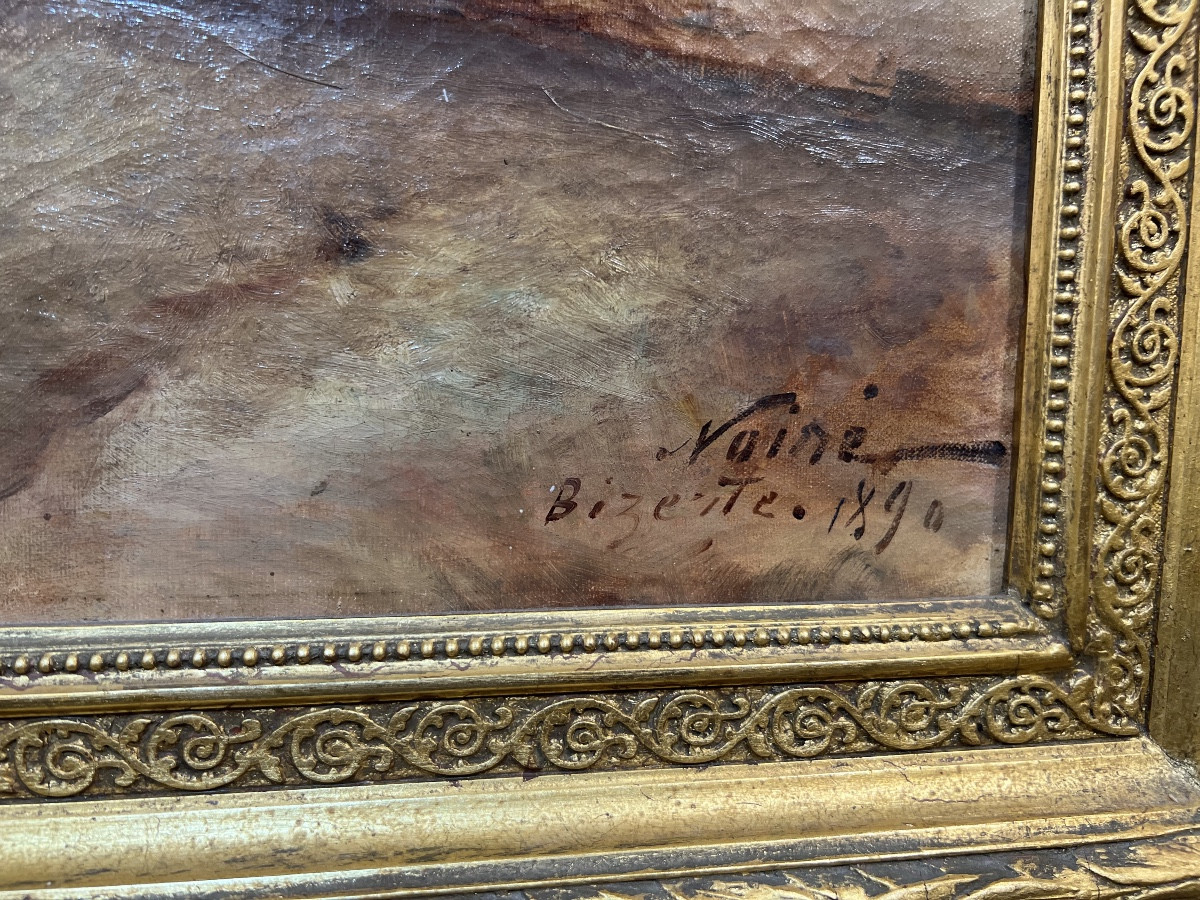 Maxime Noiré: Painting Of Bizerte In Tunisia In 1890-photo-3