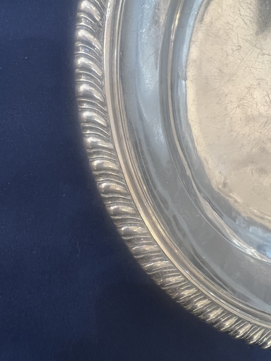 Plat de service en argent massif , poinçon vieillard -photo-3
