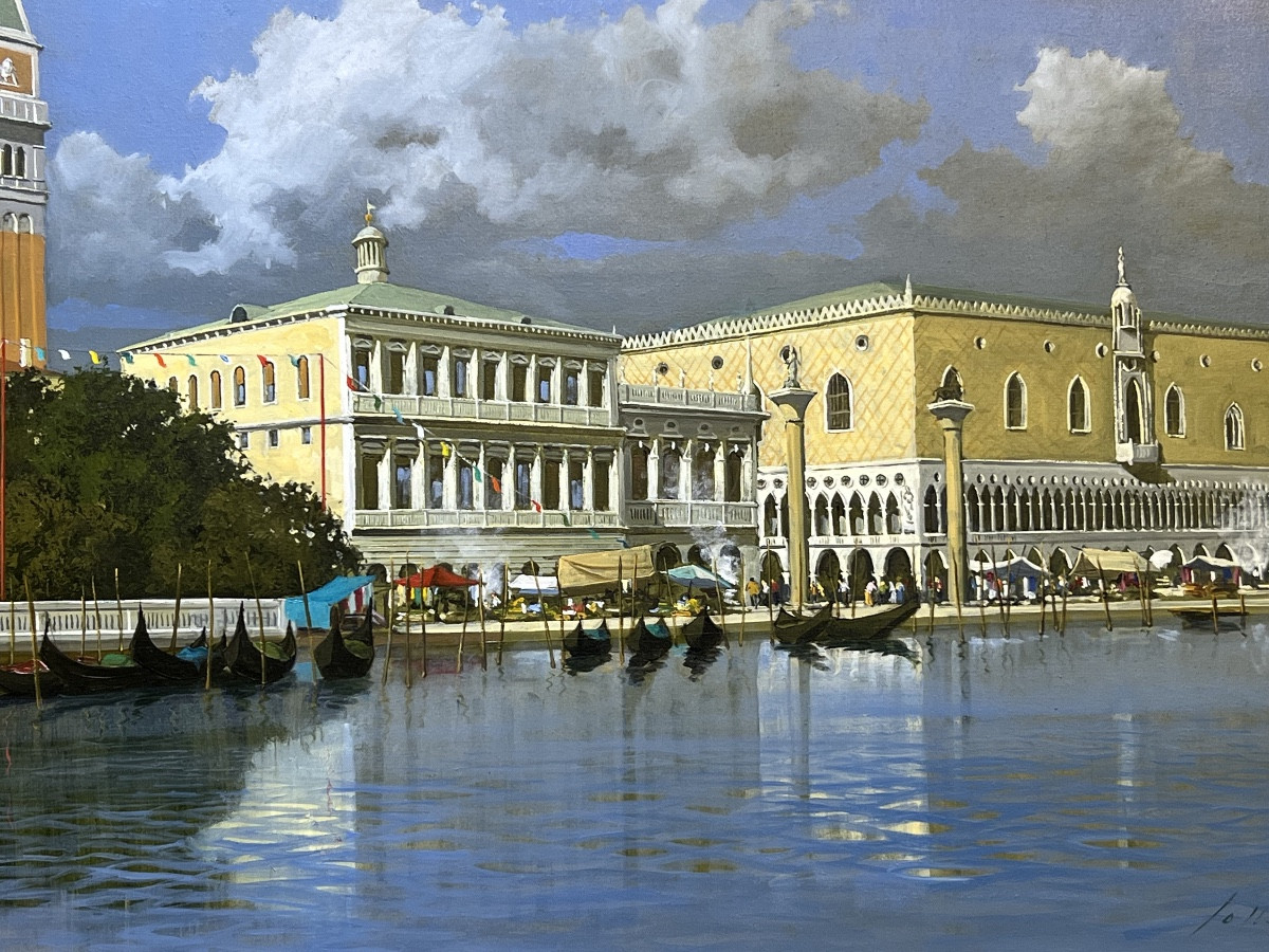 View Of Venice By Lucio Sollazzi , Born 1925-photo-2