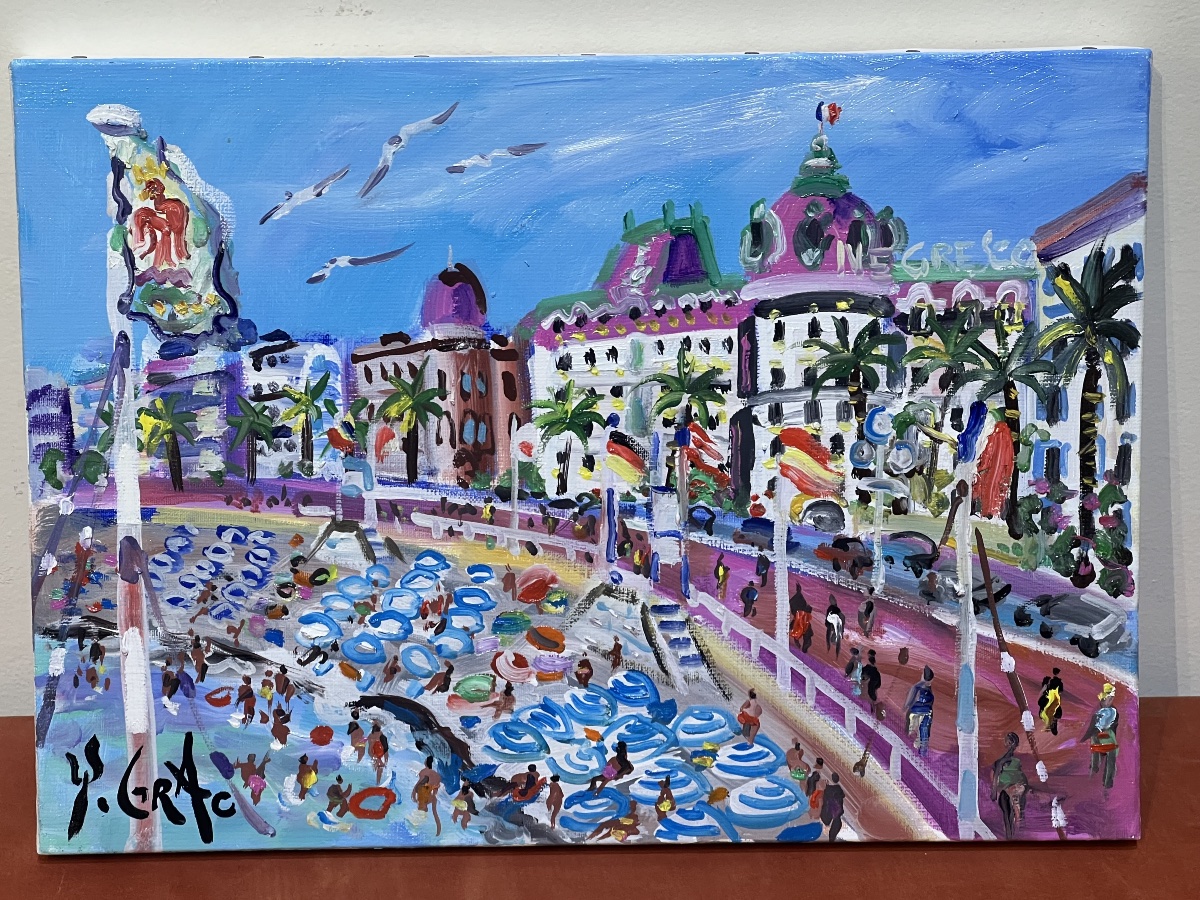 The Promenade Des Anglais And The Negresco Hotel By Yvon Grac