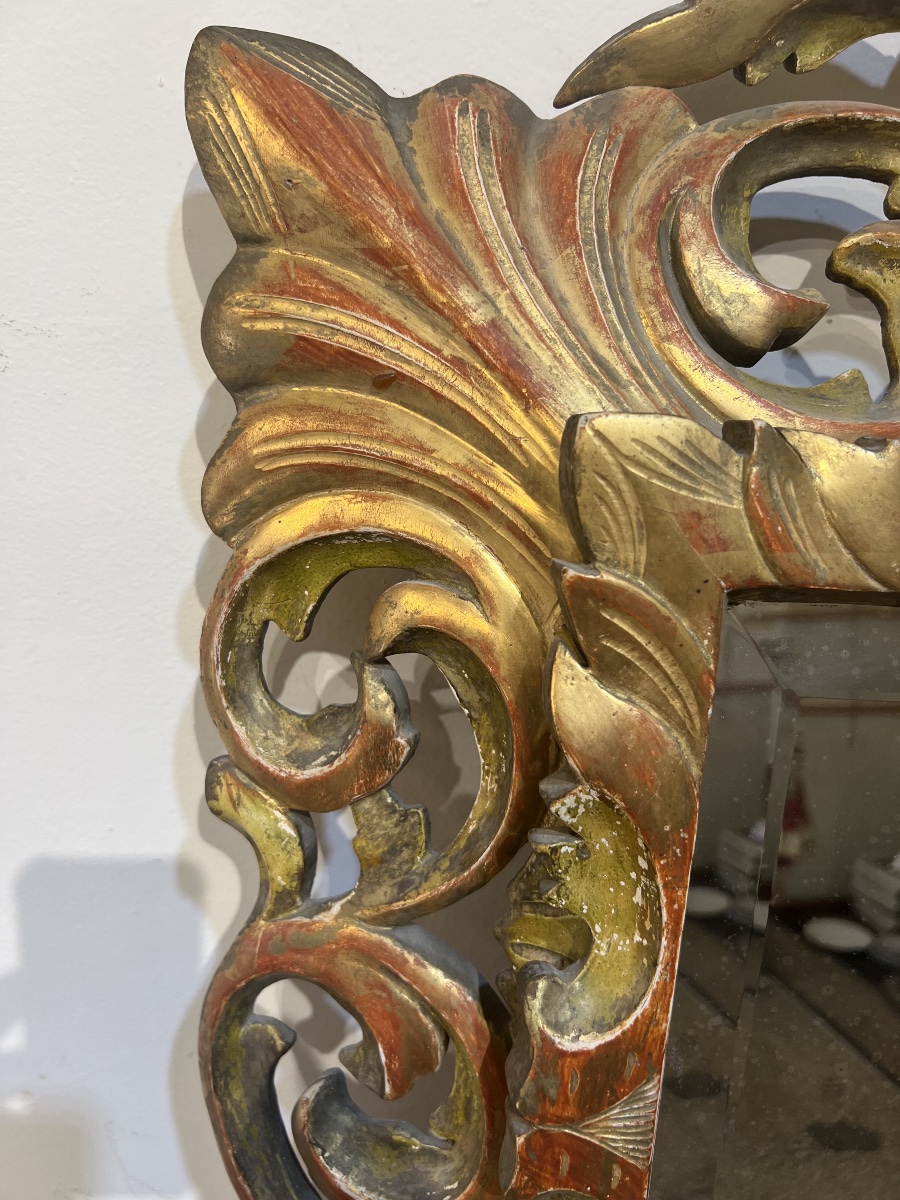 Large Mirror, Baroque Style, Gilded Wood-photo-3