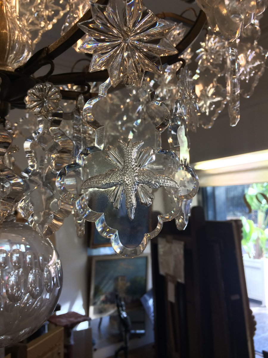 Large Crystal Chandelier With 9 Arms Of Light-photo-1