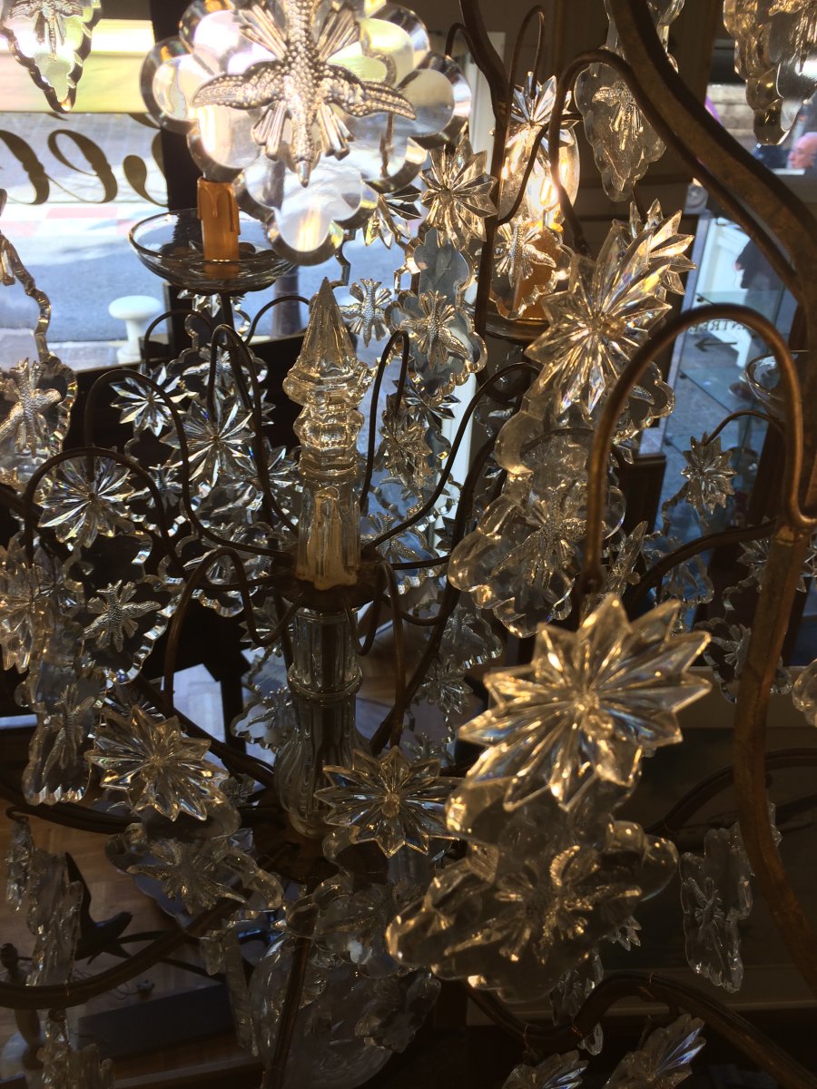 Large Crystal Chandelier With 9 Arms Of Light-photo-2