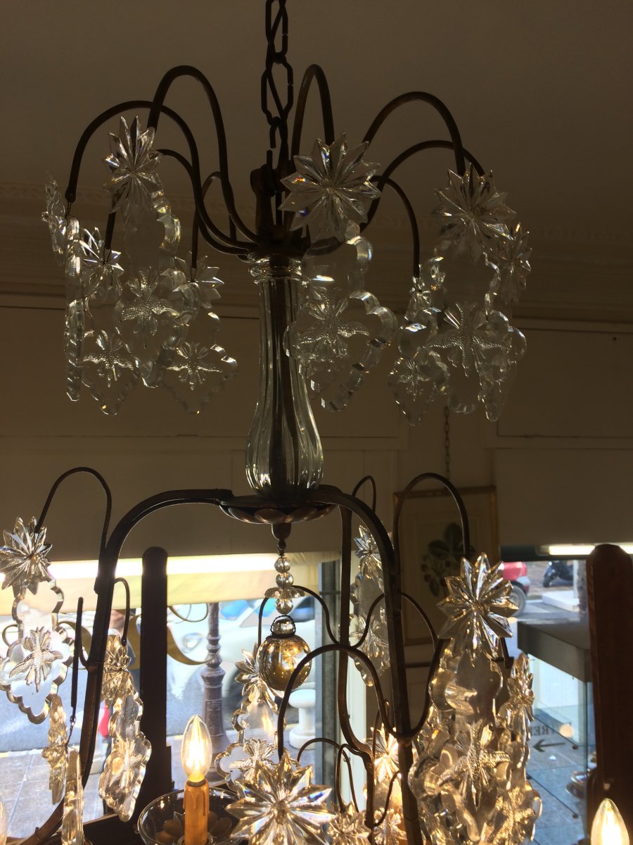 Large Crystal Chandelier With 9 Arms Of Light-photo-3