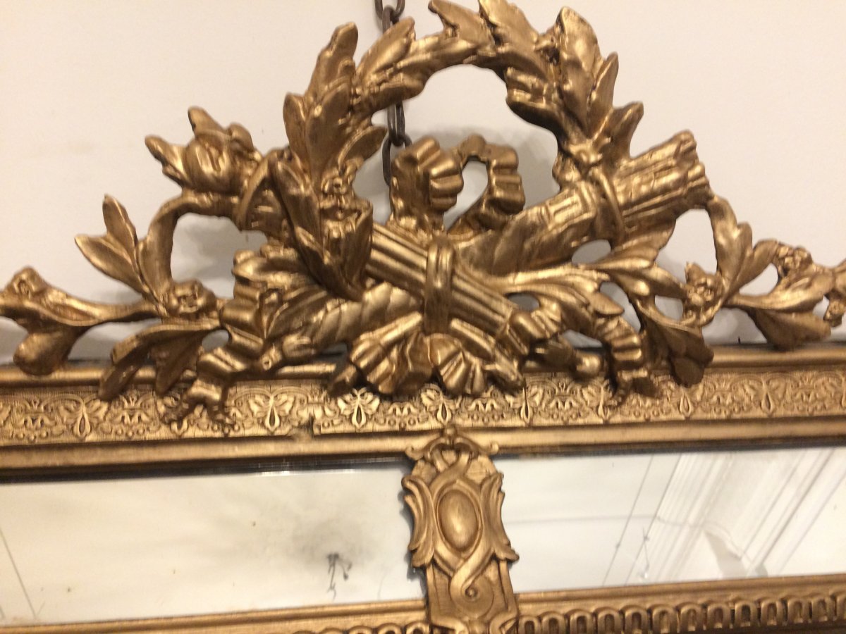 Louis XVI Style Gilded Mirror-photo-2