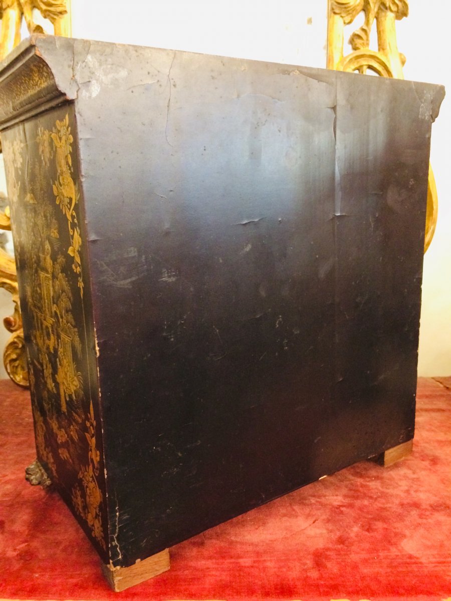 Petit Cabinet Chinois 19 ème En Laque -photo-6