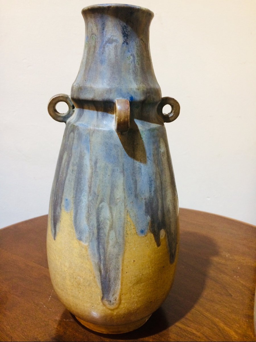  Paire De Vases En Céramique, De Charles Grébert ,  Art Nouveau -photo-2