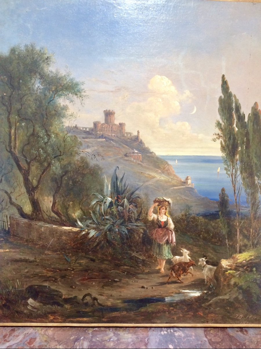 Nice, Le Château De L’anglais Au Mont Boron, Peint Par Jules Defer 