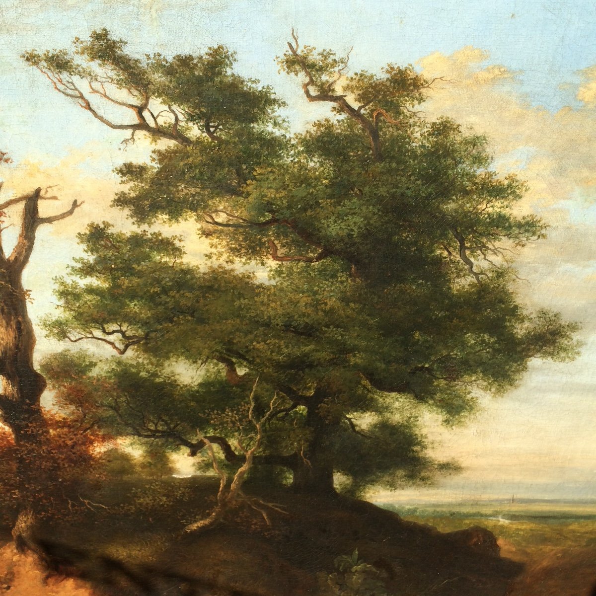  Grand Paysage Romantique, Huile Sur Toile Monogrammée Et Datée 1837-photo-2