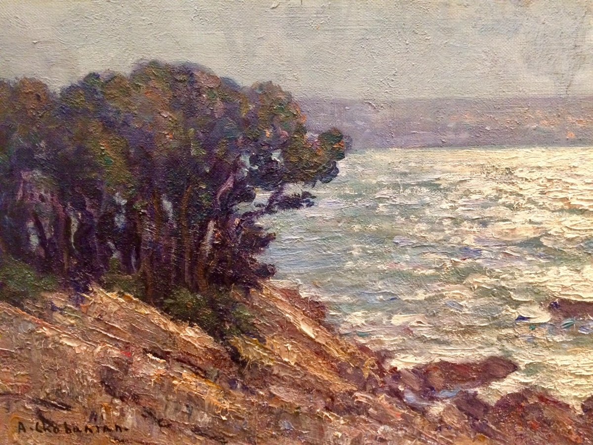 Seaside, Oil On Canvas By Arsène Chabanian Or Arsen Chabanyan, Armenian Painter-photo-1