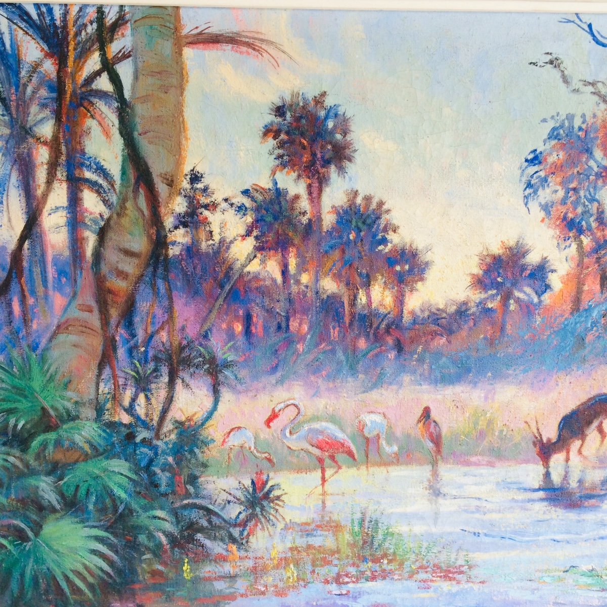 Matteo Brondy: Large Orientalist Painting "the Oasis In Africa"-photo-2