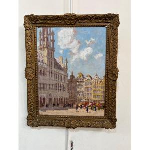 La Grande Place De Bruxelles Par Le Peintre Danois Levinsen