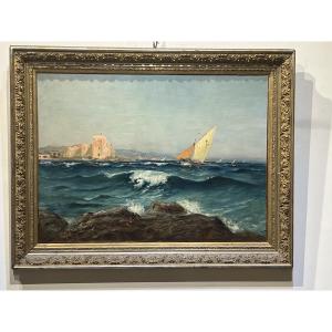 Sailing Ship At The Entrance To The Port Of Marseille, By Alfred Godchaux