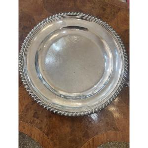 Serving Platter In Sterling Silver, Old-age Hallmark