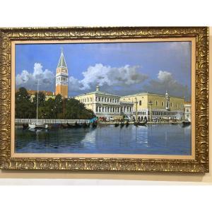 Vue de Venise par Lucio Sollazzi , né en 1925