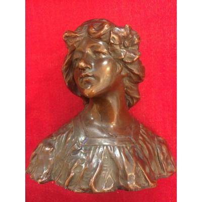 Buste De Jeune Femme époque 1900 Du Sculpteur Belge  Gustave Van Vaerenbergh
