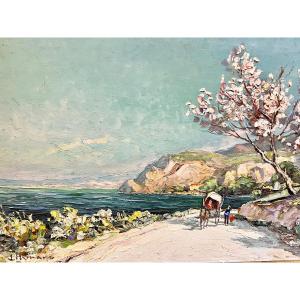 Joseph Hurard: The Almond Tree In Bloom On The Way To The Pond Of Berre, Towards Marseille (provence)