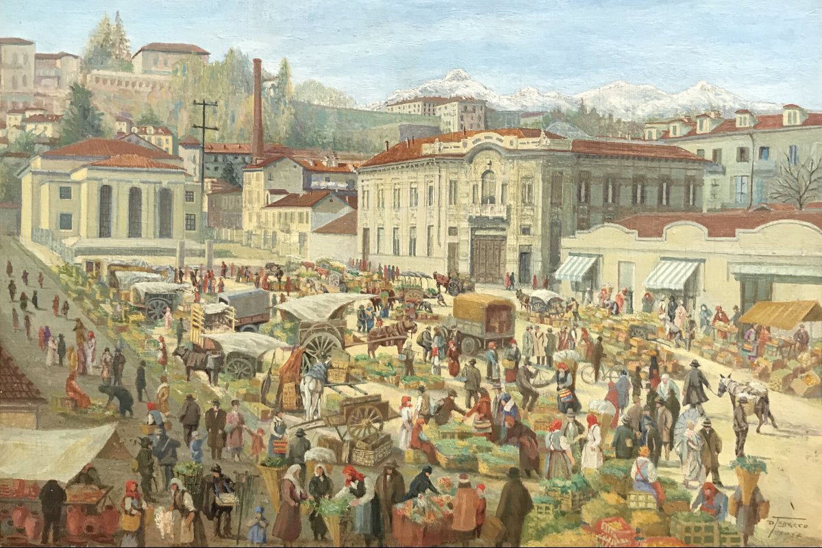 DEMETRIO TABACCO - Marché de Piazza della Funicolare, Biella  1934-photo-2
