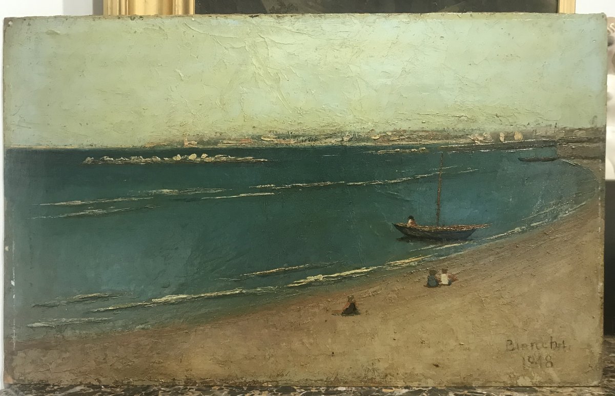 LUIGI BIANCHI - Plage avec bateau  1948-photo-2