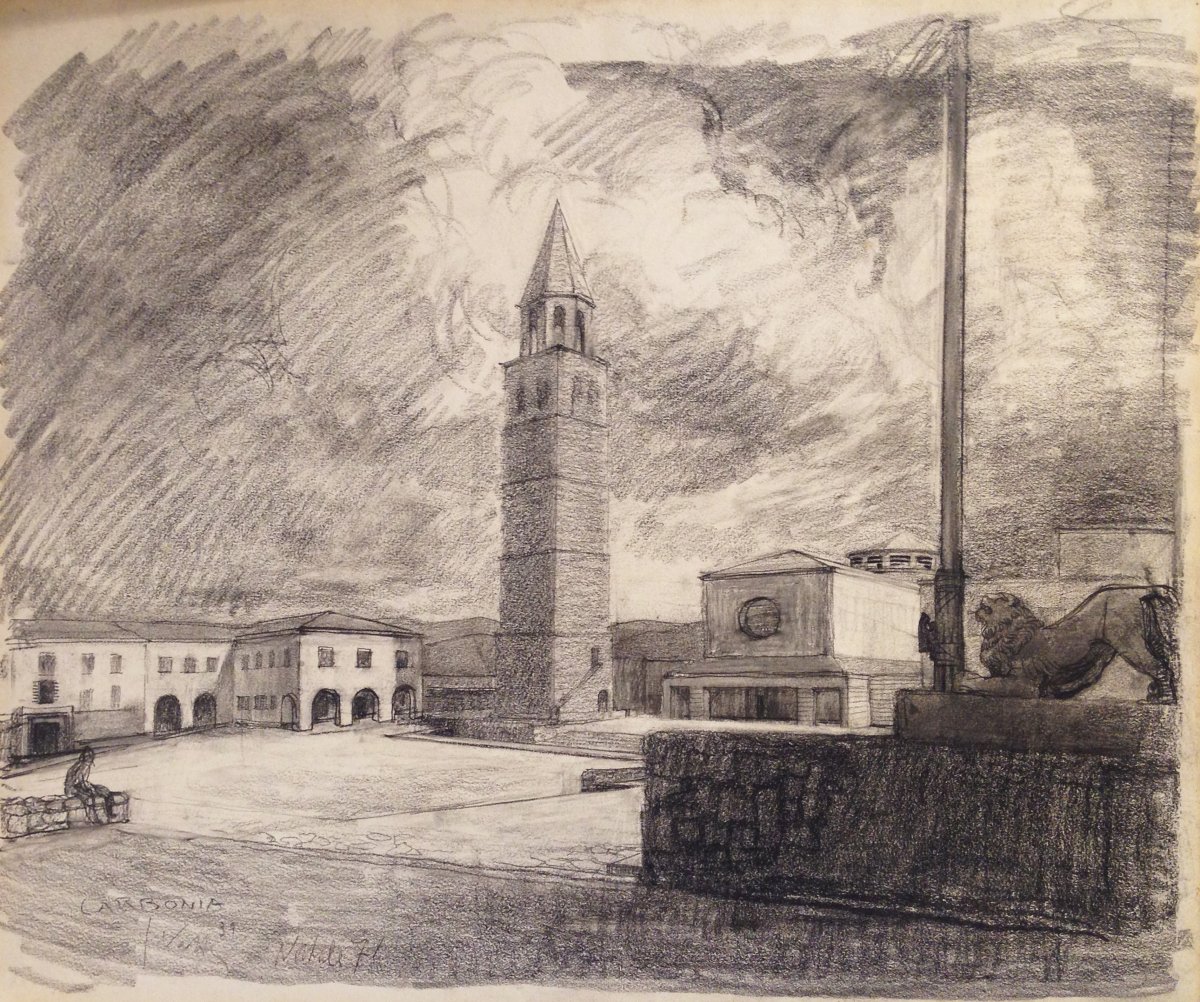 Sergio Vatteroni - Piazza Roma, Carbonia, Sardinia, 1939