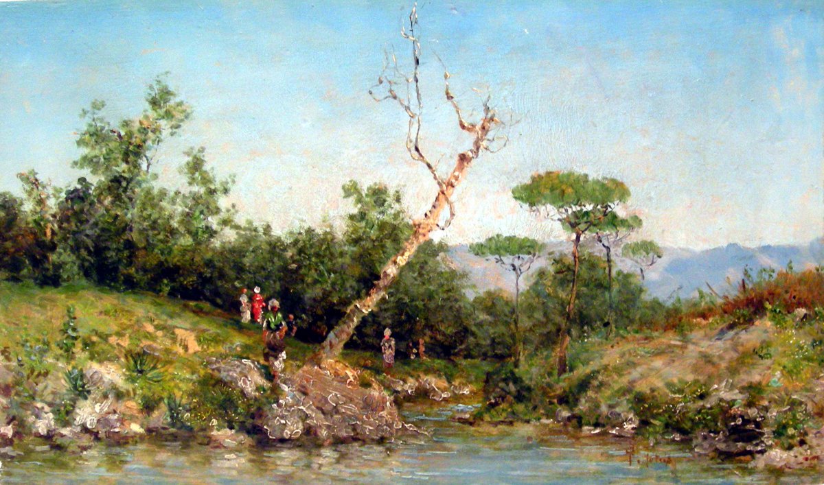 FRANCESCO SAVERIO TORCIA - Lavandières à la rivière