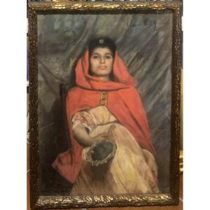 GIORGIO CAPRANICA DEL GRILLO - Dame à la cape rouge