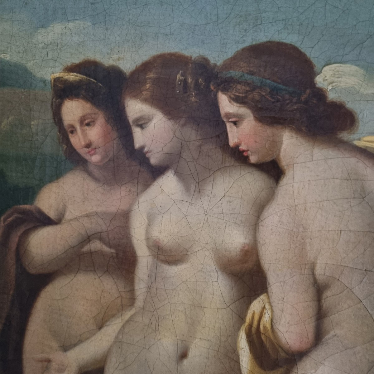 Jacques-Antoine Vallin, "Le jugement de Pâris", Huile sur toile, fin XVIIIéme.-photo-3