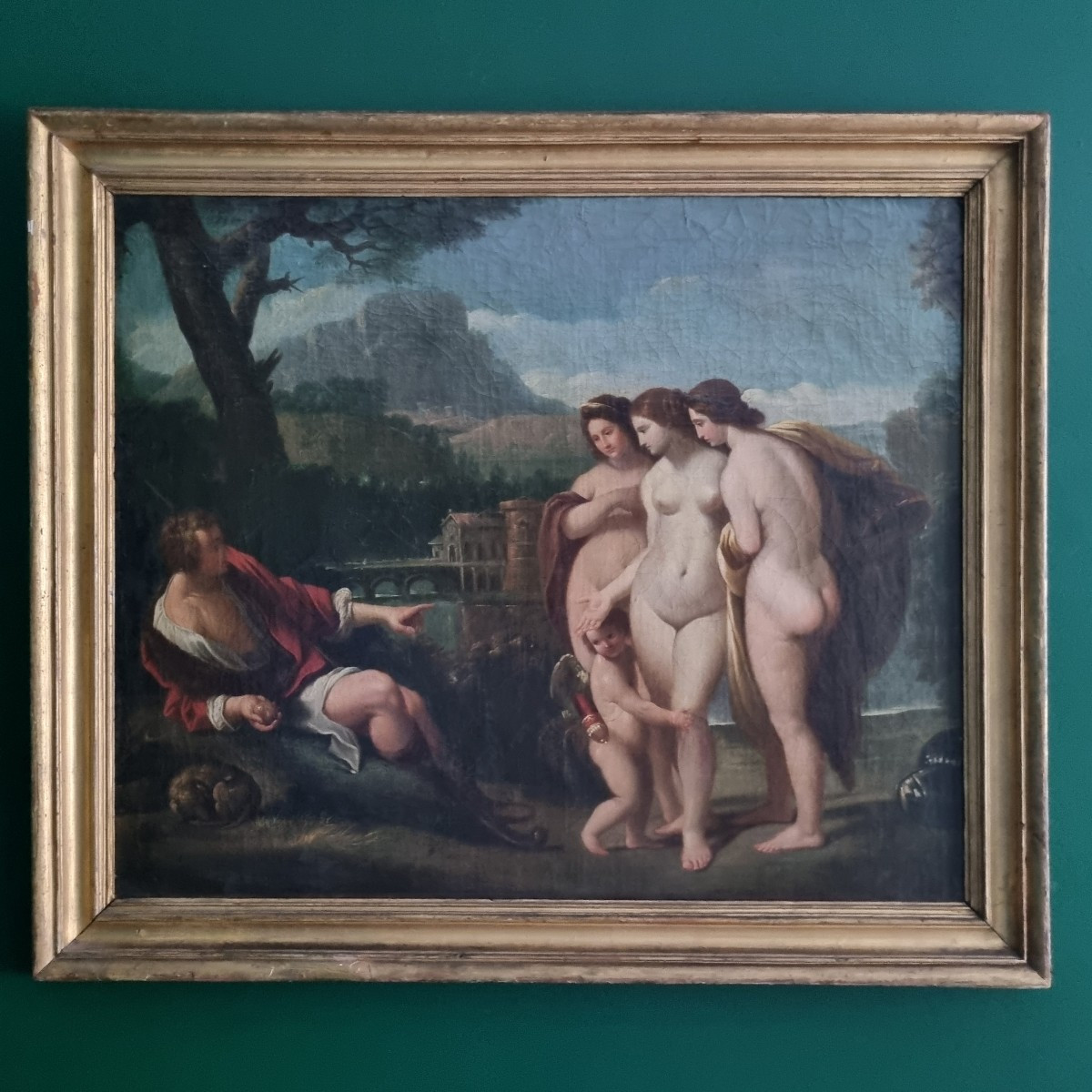 Jacques-Antoine Vallin, "Le jugement de Pâris", Huile sur toile, fin XVIIIéme.-photo-6