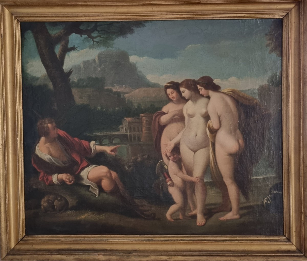 Jacques-Antoine Vallin, "Le jugement de Pâris", Huile sur toile, fin XVIIIéme.