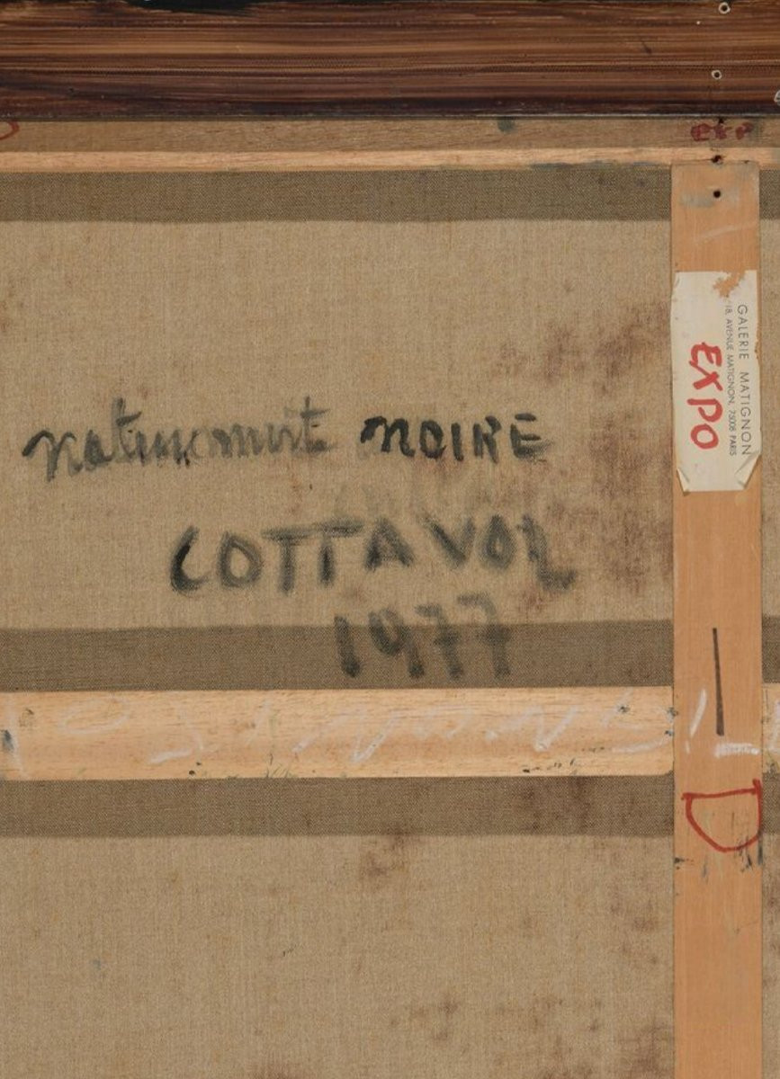 André Cottavoz, "black Still Life", Large Oil On Canvas, Signed. -photo-5