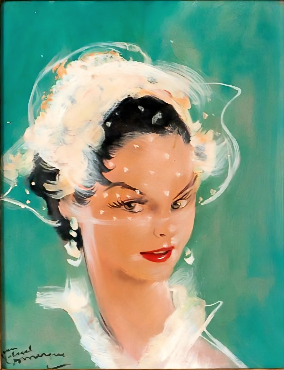 Jean-gabriel Domergue, "marlene". Oil On Panel, Signed. 