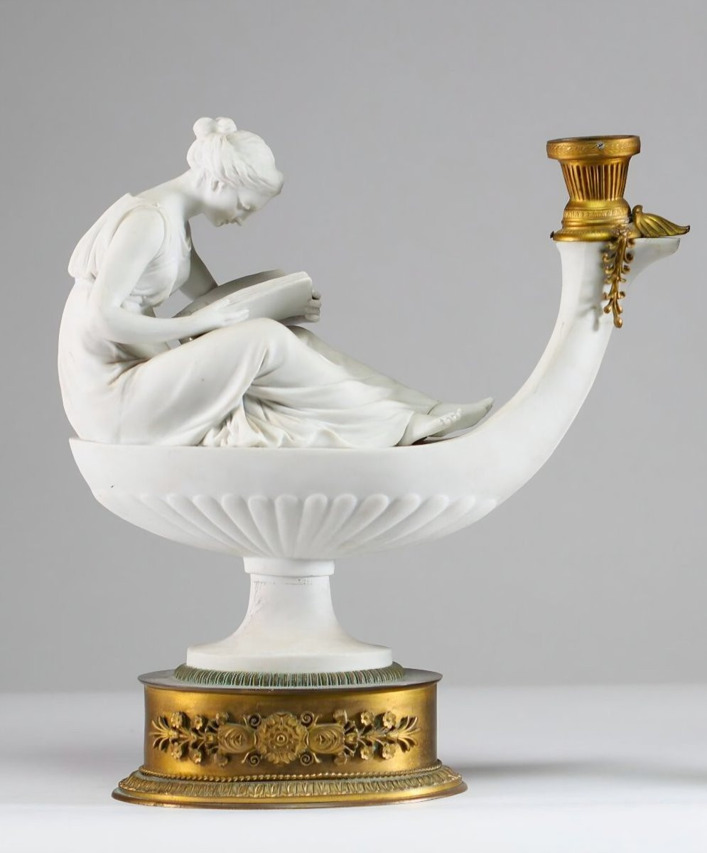 Pair Of Porcelain Oil Lamps, Boizot And Thomire. -photo-4