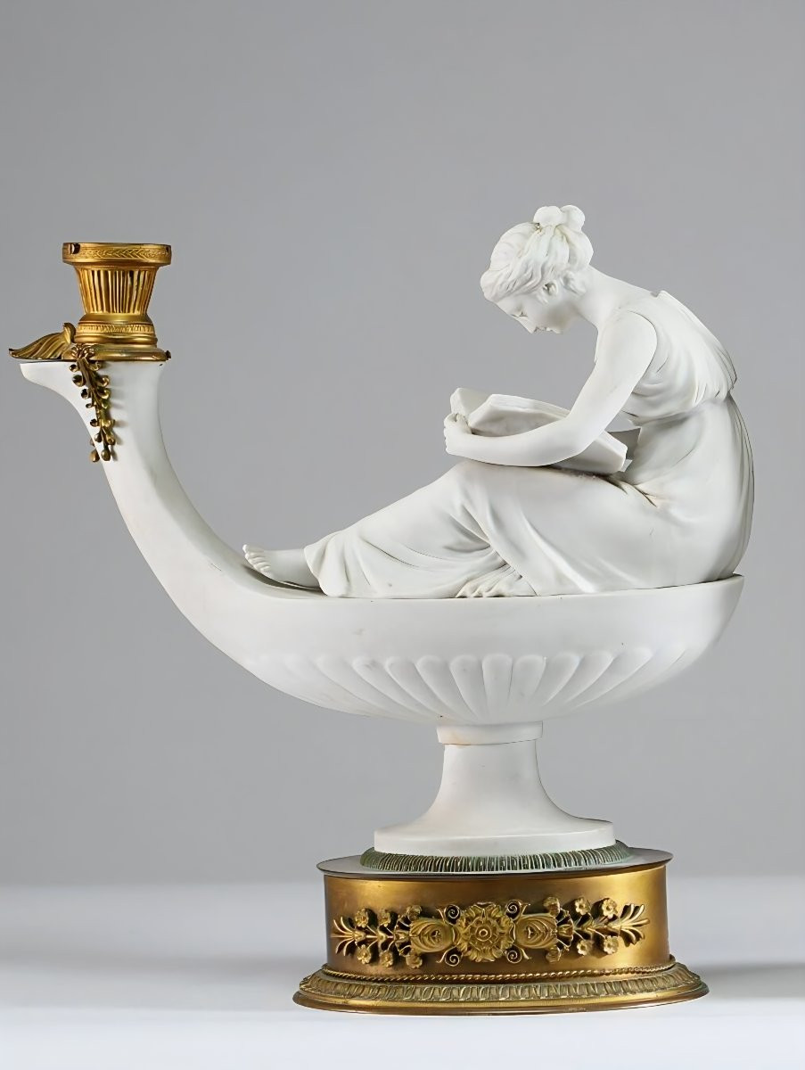 Pair Of Porcelain Oil Lamps, Boizot And Thomire. -photo-1