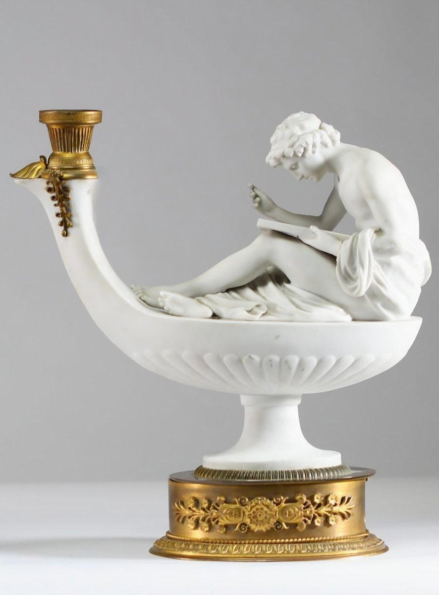 Pair Of Porcelain Oil Lamps, Boizot And Thomire. -photo-3