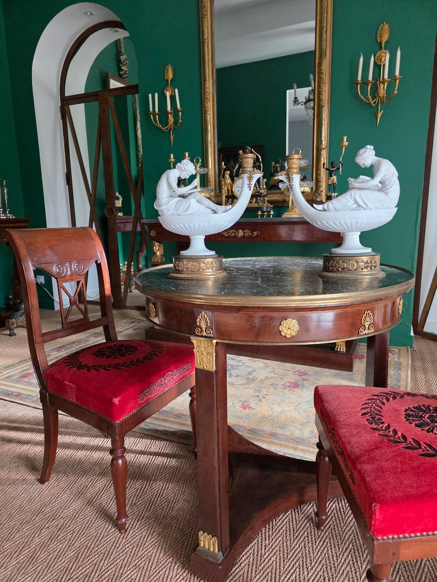 Pair Of Porcelain Oil Lamps, Boizot And Thomire. -photo-8