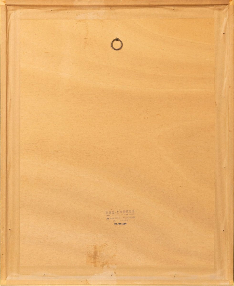 Camille Hilaire:"Nu bleu de dos", aquarelle signée. -photo-2