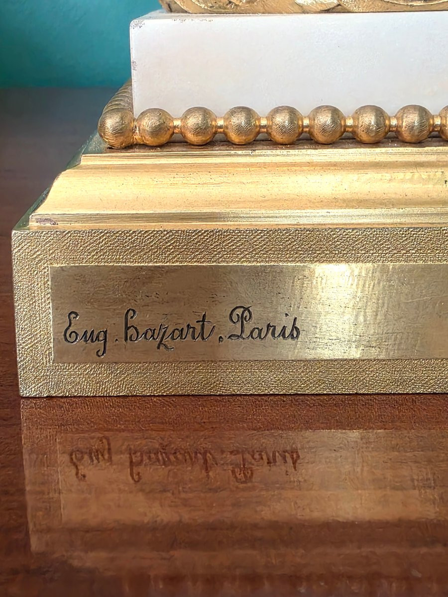 Signé Eugène Hazart. Grands Candélabres aux Bouquets. 70 cm.-photo-4