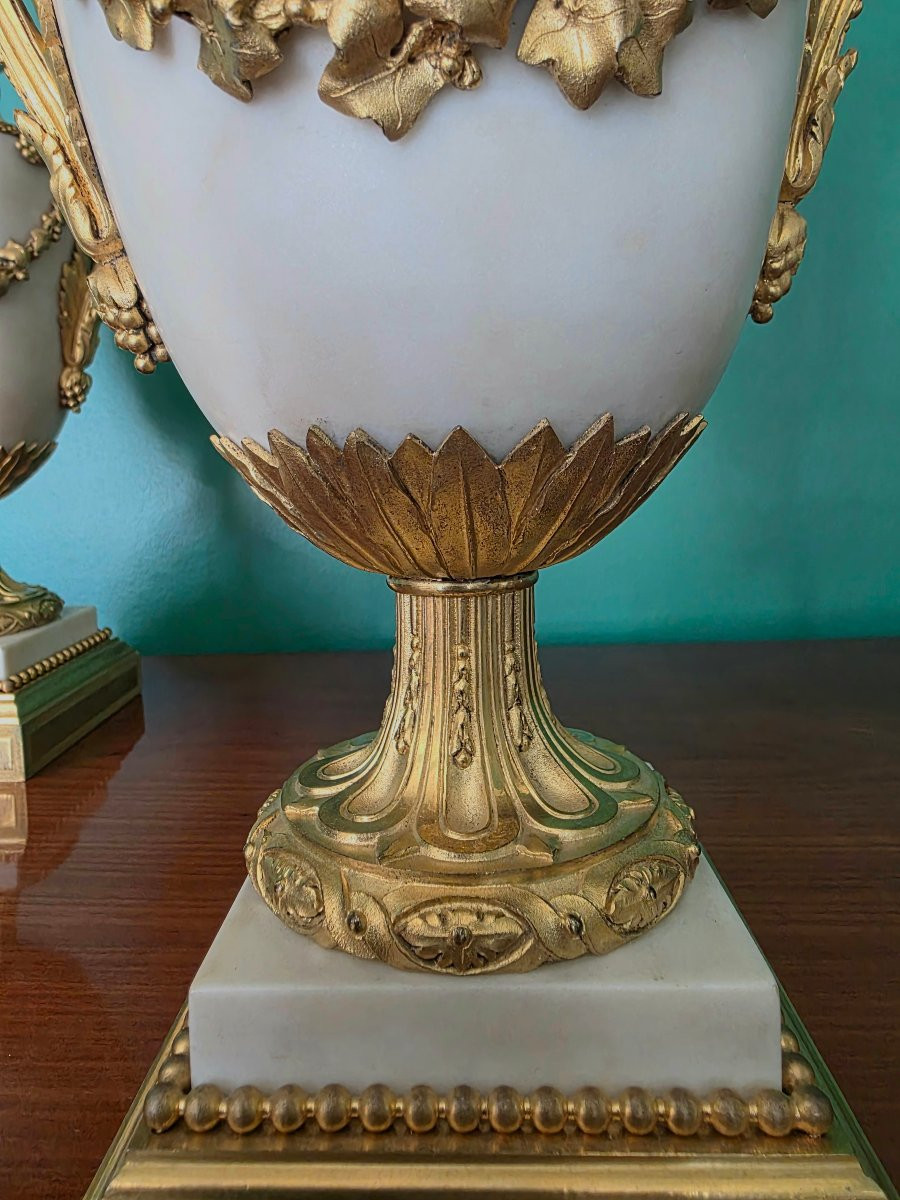 Signé Eugène Hazart. Grands Candélabres aux Bouquets. 70 cm.-photo-1