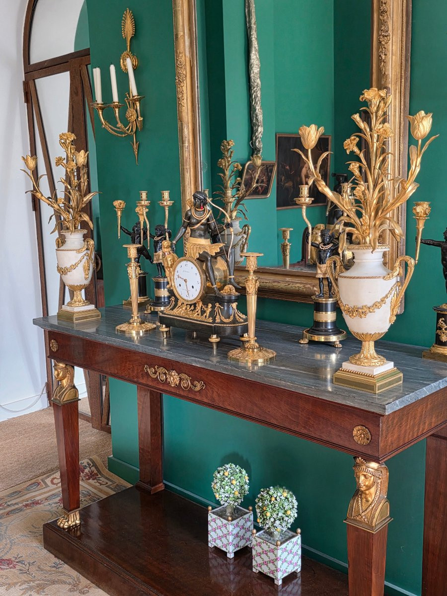 Signé Eugène Hazart. Grands Candélabres aux Bouquets. 70 cm.-photo-7