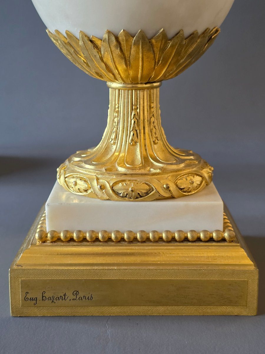 Signé Eugène Hazart, Grands Candélabres aux bouquets. 70 cm.-photo-6