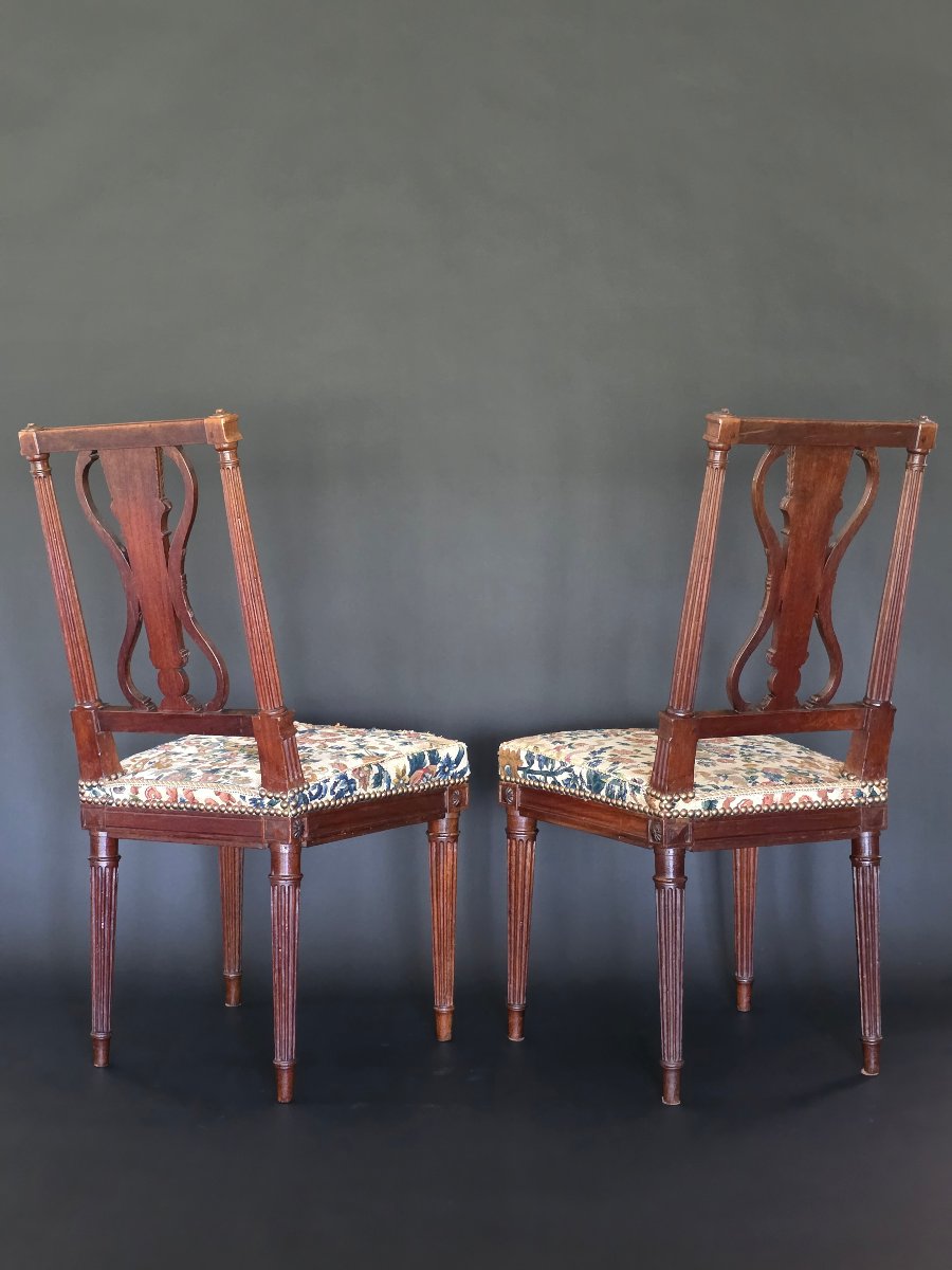 Georges Jacob/château De Villiers-le-bâcle, Pair Of Louis XVI-style Chairs. -photo-4