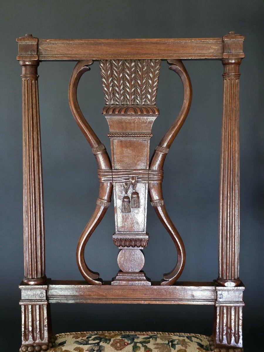 Georges Jacob/château De Villiers-le-bâcle, Pair Of Louis XVI-style Chairs. -photo-4