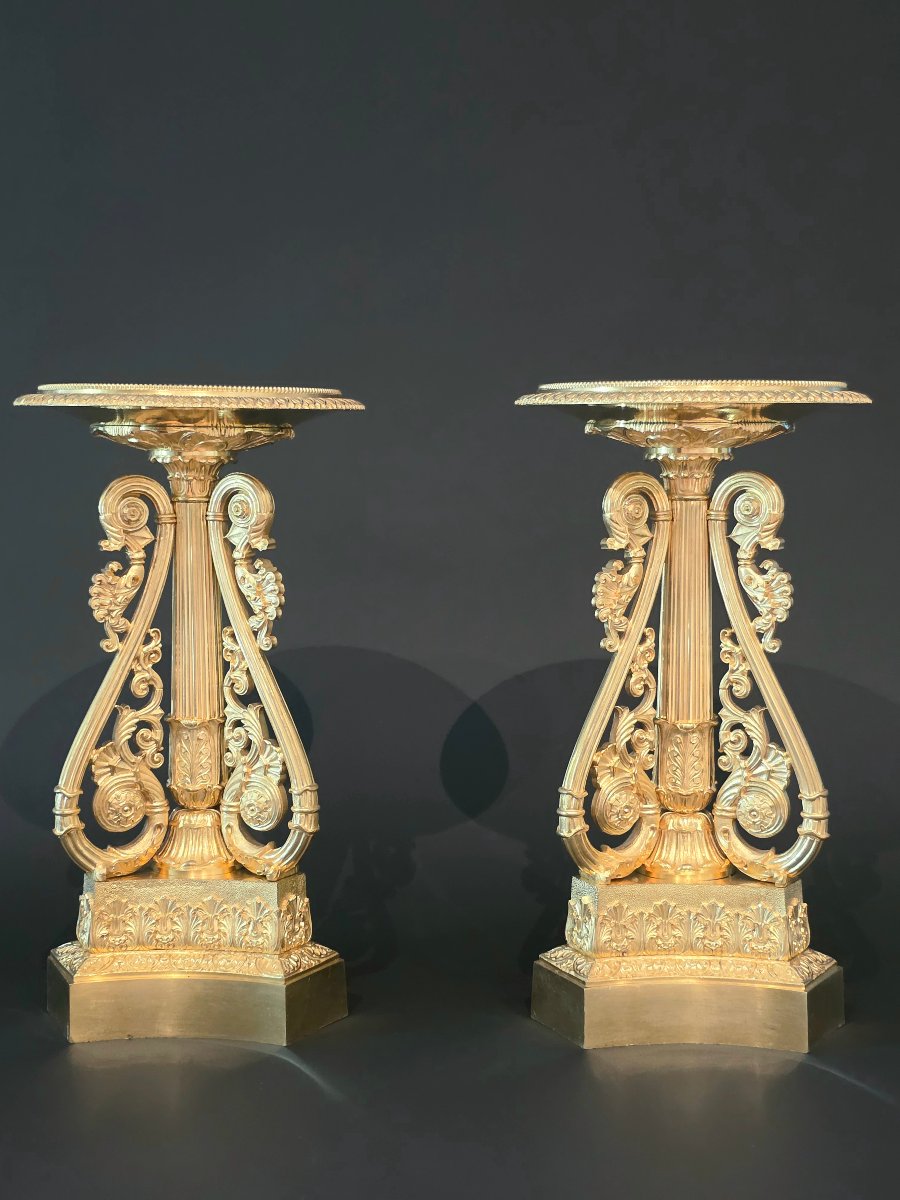 Thomire, Large Pair Of Tazza, Early 19th Century. -photo-3