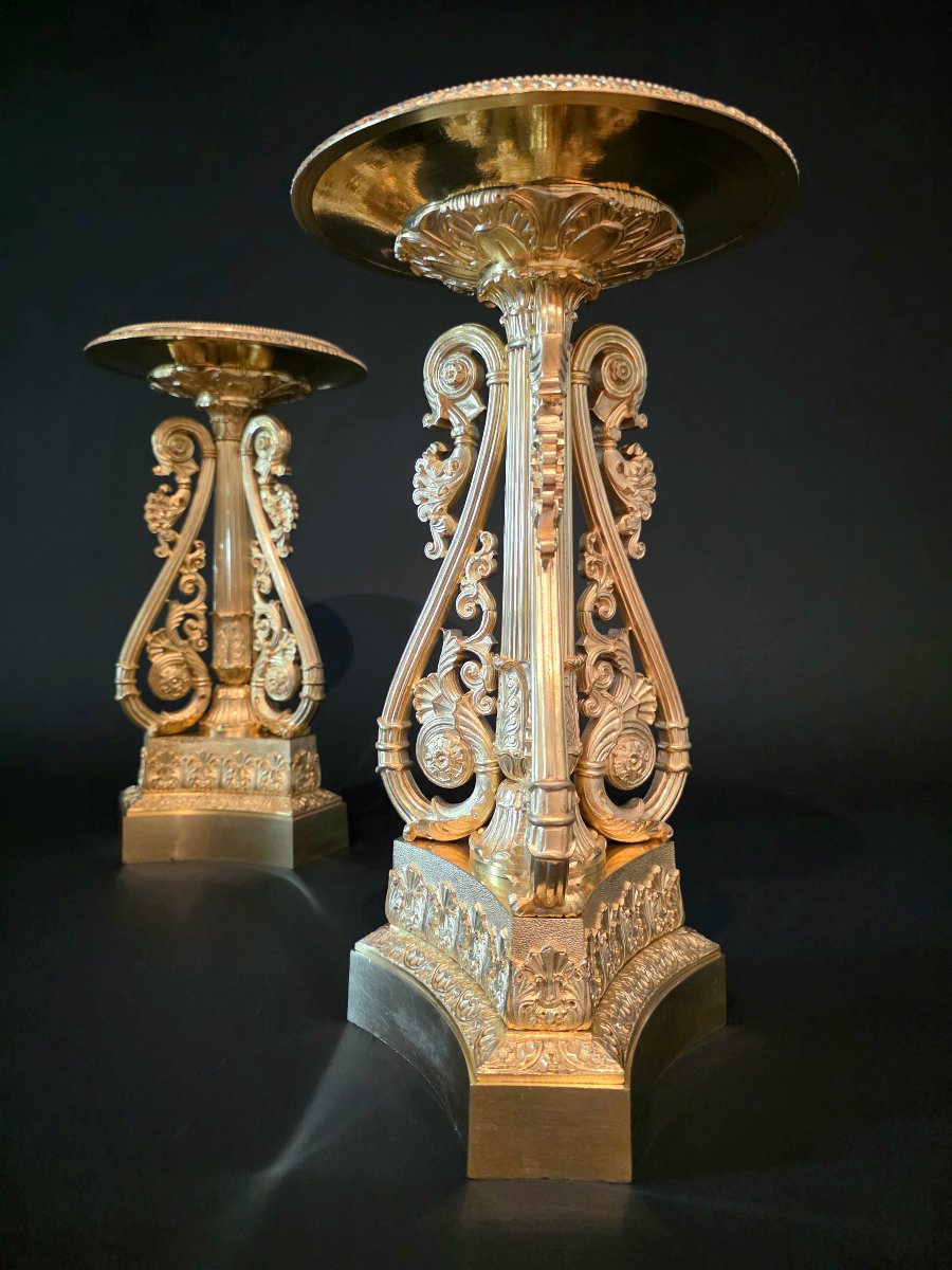 Thomire, Large Pair Of Tazza, Early 19th Century. -photo-4