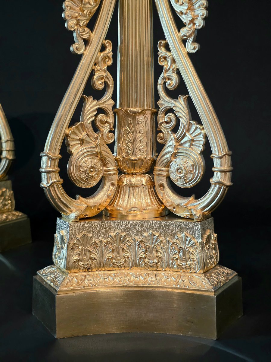 Thomire, Large Pair Of Tazza, Early 19th Century. -photo-3